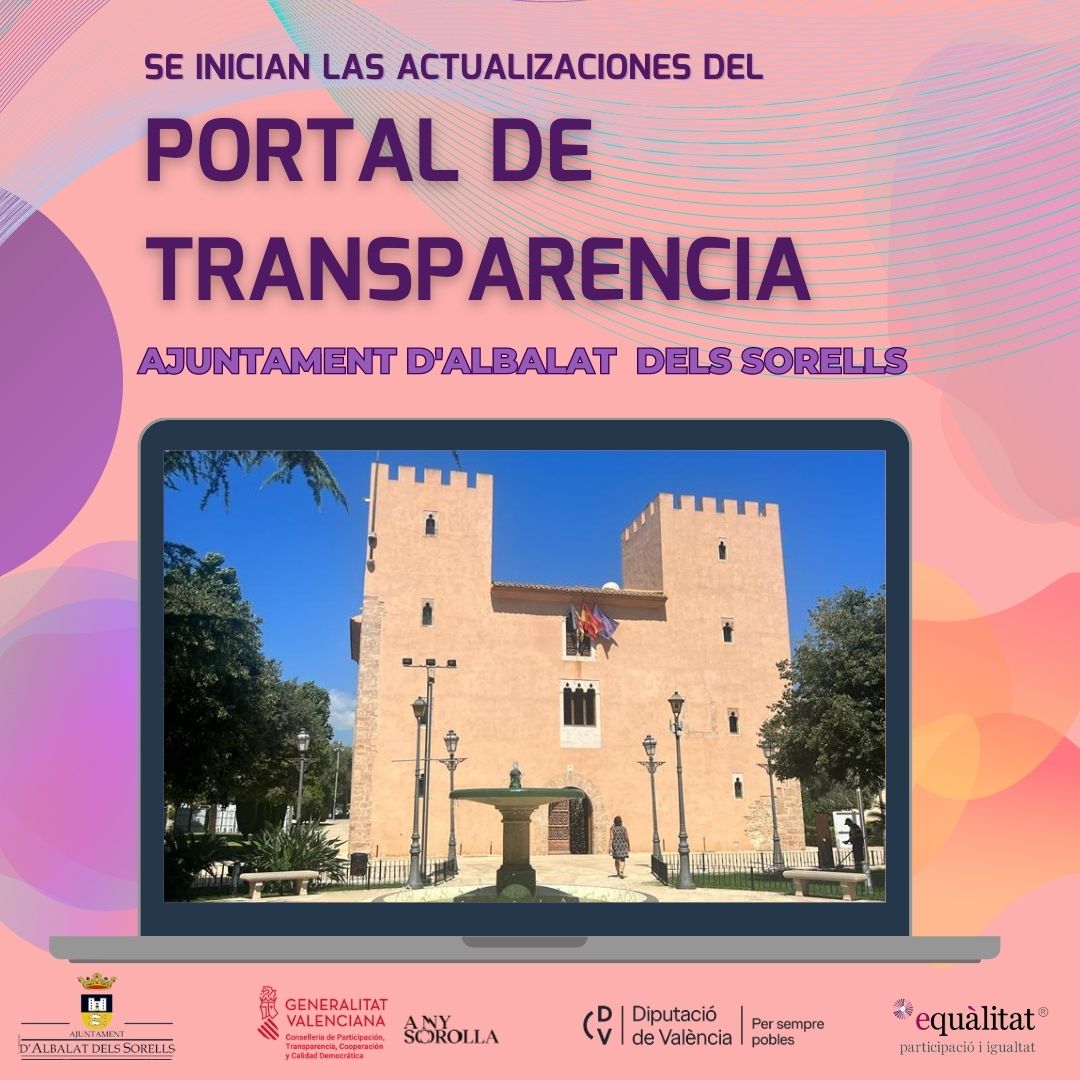 El Ayuntamiento de Albalat dels Sorells da inicio a la actualización de su Portal de Transparencia